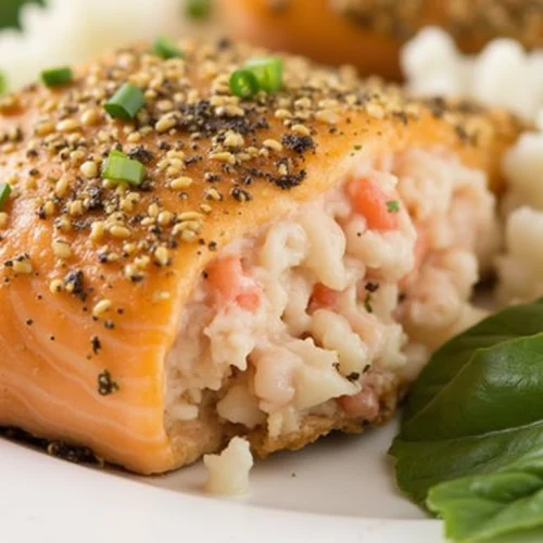 Stuffed Salmon With Crabmeat